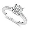 9ct white gold 0.45 carat diamond bridal cluster ring