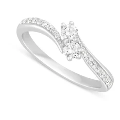 9ct White Gold 0.50 Carat Diamond Twist Ring