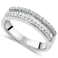 18ct White Gold .45 Carat Diamond Dip Centre Wedding Ring