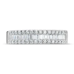18ct White Gold .45 Carat Diamond Dip Centre Wedding Ring