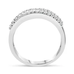 18ct White Gold .45 Carat Diamond Dip Centre Wedding Ring