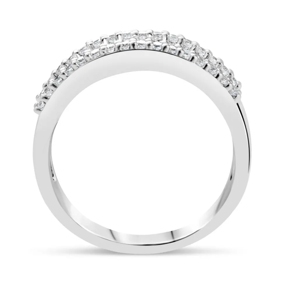 18ct White Gold .45 Carat Diamond Dip Centre Wedding Ring
