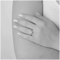 9ct white gold 0.45 carat diamond bridal cluster ring
