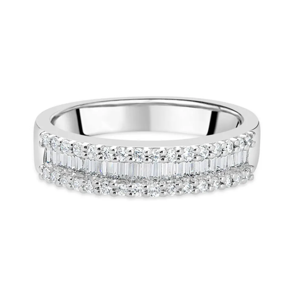 18ct White Gold .45 Carat Diamond Dip Centre Wedding Ring