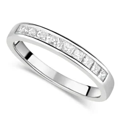 18ct white gold 0.50 carat princess cut diamond eternity ring