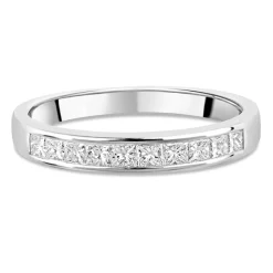 18ct white gold 0.50 carat princess cut diamond eternity ring