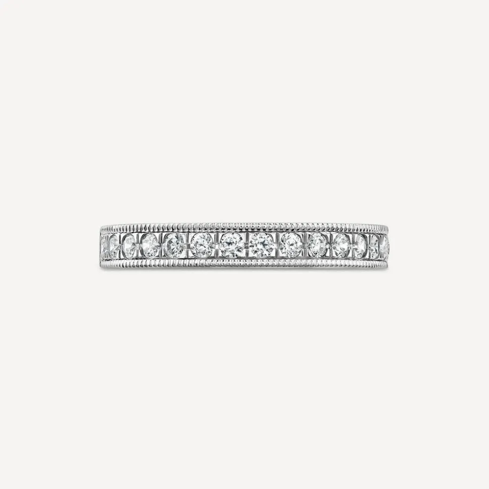 18ct White Gold 0.33 Diamond Set Milgrain Edge Wedding Ring