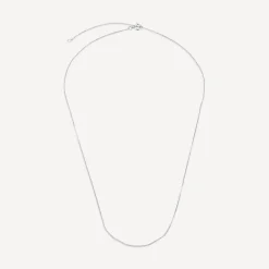 9ct White Gold 16-18 inch Flat Curbed Chain Necklet