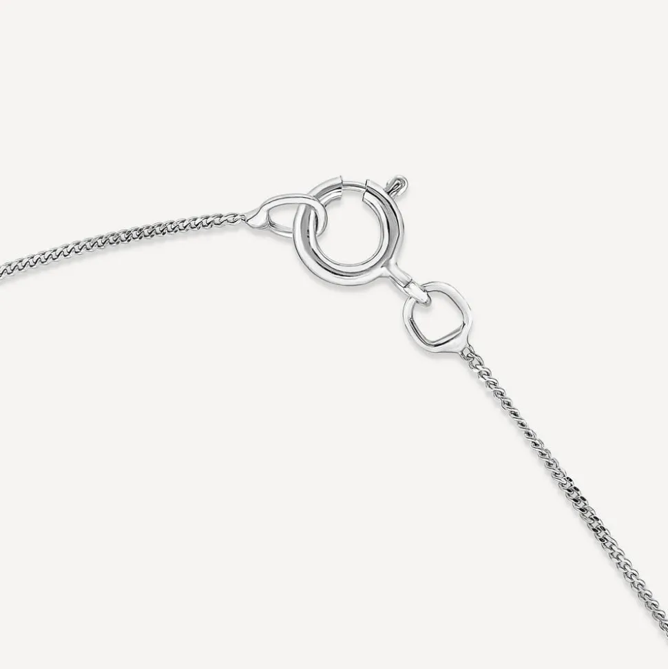 9ct White Gold Pear Blue Topaz & Diamond Top Pendant