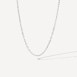 9ct White Gold 18' Rolo Chain Necklet