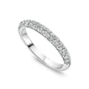 18ct White Gold 2 Row Pave 0.50ct Diamond Wedding Ring