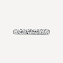18ct White Gold 2 Row Pave 0.50ct Diamond Wedding Ring