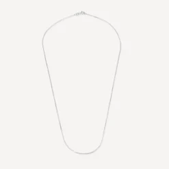 9ct White Gold 18' Shiny Necklet