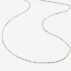 9ct White Gold 18' Shiny Necklet