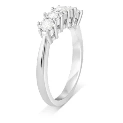 9ct White Gold 5 stone 0.25ct Diamond Illusion Ring