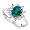 9ct White Gold & Created Emerald Ring