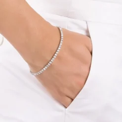 9ct White Gold and Cubic Zirconia Tennis Bracelet