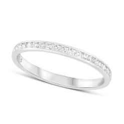 9ct White Gold and Diamond 2mm Wedding Band
