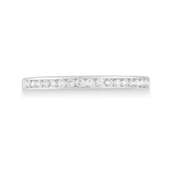 9ct White Gold and Diamond 2mm Wedding Band