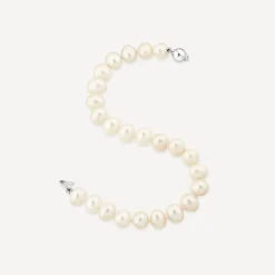 9ct White Gold and Pearl Bracelet