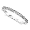 9ct White Gold Channel 0.07ct Diamond Set Shoulders Ladies Ring