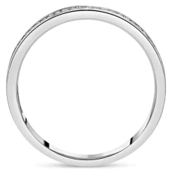 9ct White Gold Channel 0.07ct Diamond Set Shoulders Ladies Ring