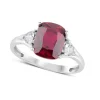 9ct White Gold Created Ruby & Cubic Zirconia Ring