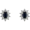 9ct White Gold Created Sapphire and Cubic Zirconia Stud Earrings