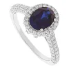 9ct White Gold Created Sapphire and Cubic Zirconia Ring