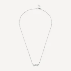 9ct White Gold 0.23ct 10 Stone Diamond Wave Necklet