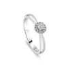 9ct White Gold 0.10ct Classic Halo Diamond Ring