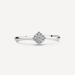 9ct White Gold 0.09ct Cluster Diamond Ring