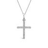 9ct White Gold 0.10ct Diamond Cross Pendant