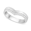 9ct White Gold 0.15ct Diamond Wishbone 3mm Ladies' Ring