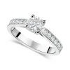18ct White Gold 1.00ct Diamond Tulip Setting Shoulders Ring