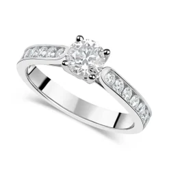 18ct White Gold 1.00ct Diamond Tulip Setting Shoulders Ring