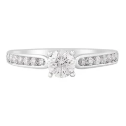 18ct White Gold 0.75ct Diamond Tulip Setting Shoulders Ring