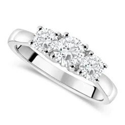 18ct White Gold 0.75ct Diamond Trilogy Tulip Setting Ring