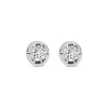 9ct White Gold 0.15ct Diamond Mirror Setting Stud Earrings