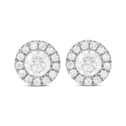 9ct White Gold 0.33ct Diamond Halo Stud Earrings