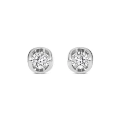 9ct White Gold 0.25ct Diamond Mirror Setting Stud Earrings
