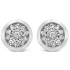9ct White Gold 0.10ct Diamond Illusion Halo Stud Earrings