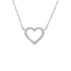 9ct White Gold 0.05ct Diamond Open Heart Necklet