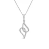 9ct White Gold 0.06ct Diamond Set Teardrop Pendant
