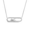 9ct White Gold 0.10ct Diamond Set Paperclip Necklet