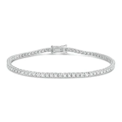9ct White Gold 1.00ct Diamond Row Tennis Bracelet