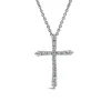 9ct White Gold 0.20ct Diamond Cross Pendant