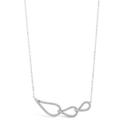 9ct White Gold 0.20ct Diamond Teardrop Loop Necklet