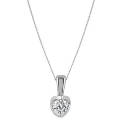 9ct White Gold 0.15ct Diamond Mirror Setting Pendant