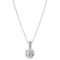 9ct White Gold 0.25ct Diamond Mirror Setting Pendant